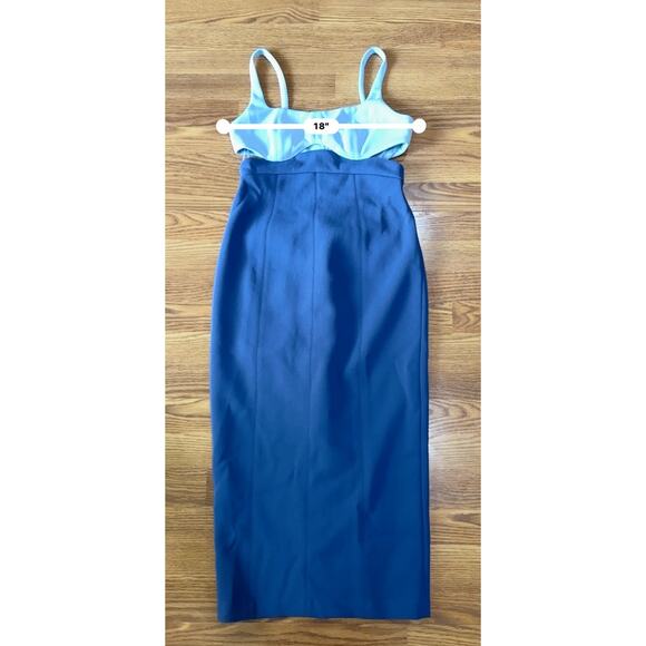 Misha blue Fernanda Two-Toned bodycon  Midi PArty Dress size L - Picture 5 of 12